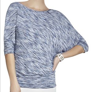 BCBG Jonesy Boatneck loose-draped jersey top XXS